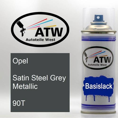 Opel, Satin Steel Grey Metallic, 90T: 400ml Sprühdose, von ATW Autoteile West.